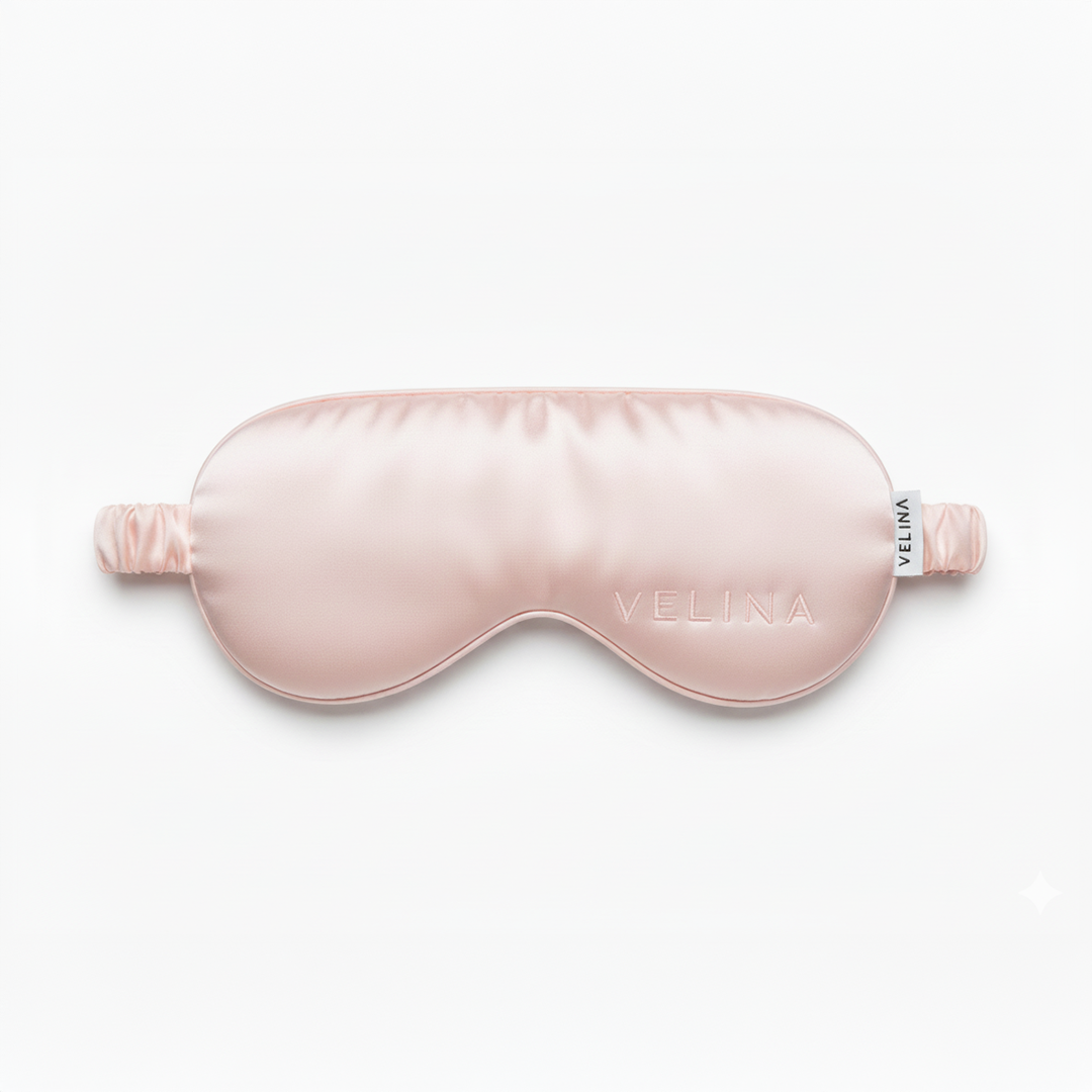 Velina Premium - Masca de somn din matase naturala Pink