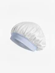 Turban din mătase naturală Velina, culoare ivory, cu bandă elastică