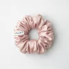 Elastic de păr din mătase naturală roz Velina, realizat din mătase Mulberry 22 momme